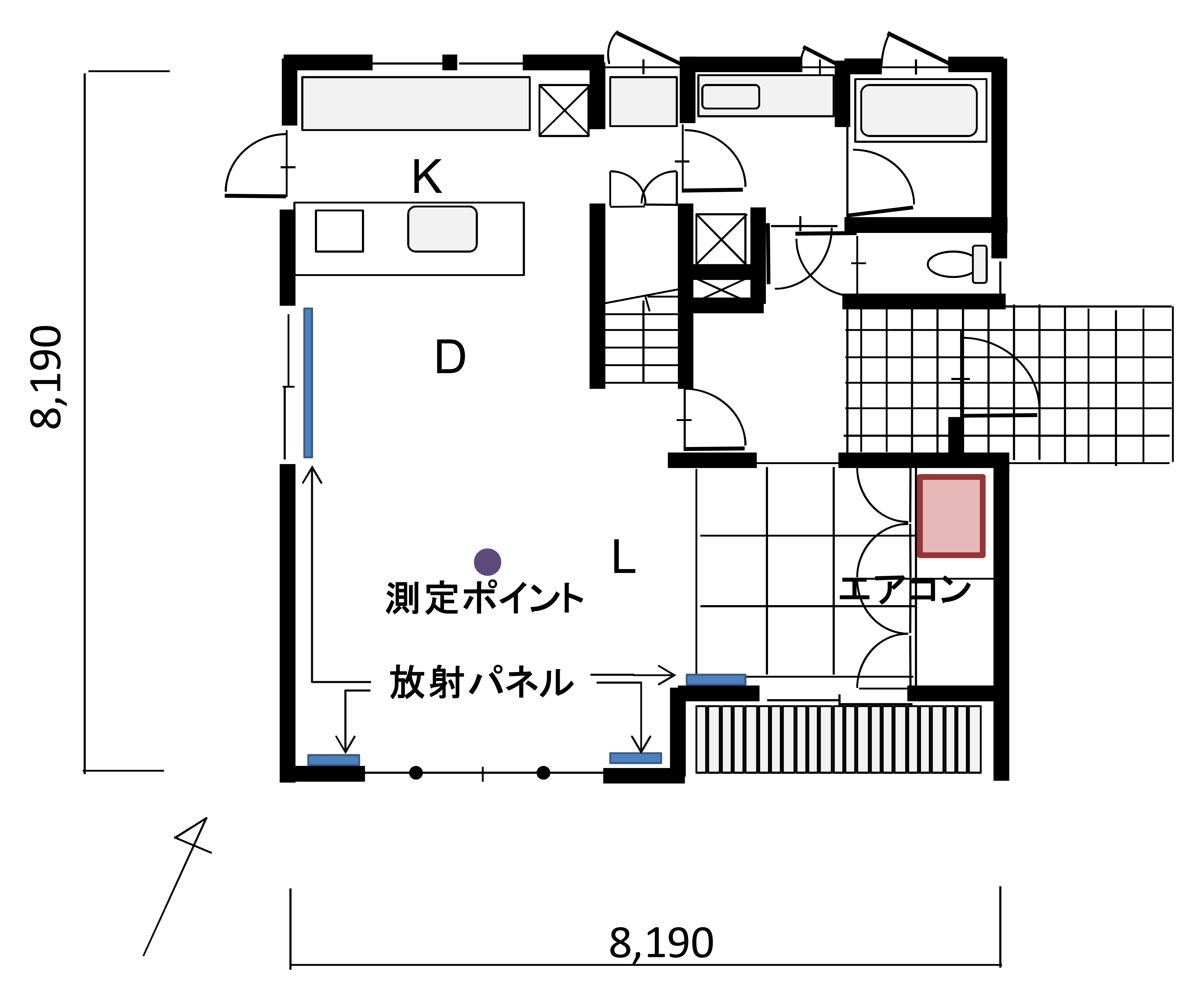 間取り図と測定ポイント